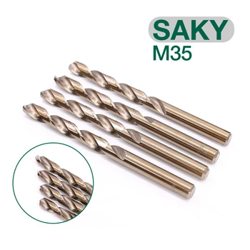SAKY 0.8-13mm HSS M35 kobalt-prevlečeni twist drill bit, ki se uporablja za nerjavečega jekla naravnost kolenom drill bit, odpirač za kronske električno orodje,