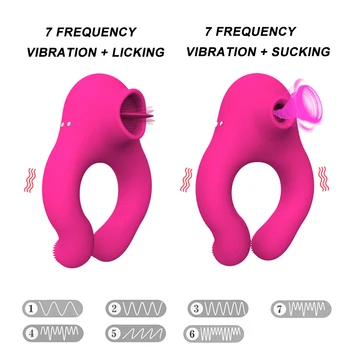 Novi Daljinski Upravljalnik Vibrator Sesanju & Lizanje Nastavek Bedak Klitoris Stimulator Sesalna Jezika Vbrator Sex Igrače Za Pare 5