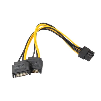15Pin SATA Moški 8pin(6+2) PCI-E Moški Video Kartice, Napajalni Kabel
