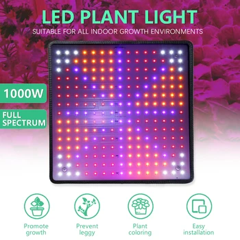 1000W LED Grow Light Plošča Celoten Spekter Ffs Lučka AC85-240V EU/ZDA Vtičem Za uporabo v Zaprtih prostorih Rastejo Šotor Rastline Rasti Luč Za Rože