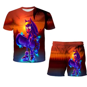 Otroci Oblačila Sonic 3D Tiskanja Ustreza Malčka Dekleta In Fantje T-Shirt 2pcs Določa Šport Priložnostne Obleko Otroka Določa Poletje T ShirtsAnd Kratek