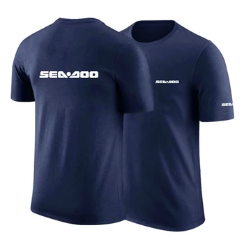 2021 Oblikovalec Sea Doo Seadoo Moto Nalepko Udobna Majica s kratkimi rokavi Moški Poletje Črni Bombaž, Kratke Rokave, Udobno Priljubljenih Blagovnih znamk Utc