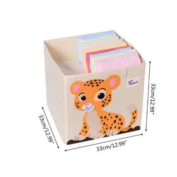 Škatla za shranjevanje spalnica, dnevna soba Kocka Škatla za Shranjevanje Cartoon Živali Vzorec Zložljive Igrača manjše izdelke za Shranjevanje Organizator