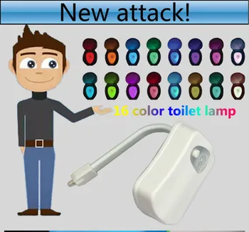 16 Barv Smart PIR Senzor Gibanja Školjko Sedeža Noč Lahka Nepremočljiva Ozadja Za Toaletno Posodo LED Lučka za WC Školjko LED Luči 2021