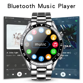LIGE 2021 Nove Bluetooth Klic watch Pametno gledati Moške Poln na dotik fitnes watch Tracker Krvni tlak Pametna ura Moških Pametno gledati