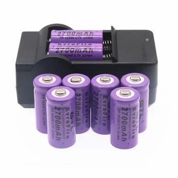 16340 Baterijo 3,7 V 2700mAh Li-ion 16340 Litijeva Baterija CR123A Baterij za ponovno Polnjenje Za Lasersko Pero LED Svetilka Cell+Polnilec