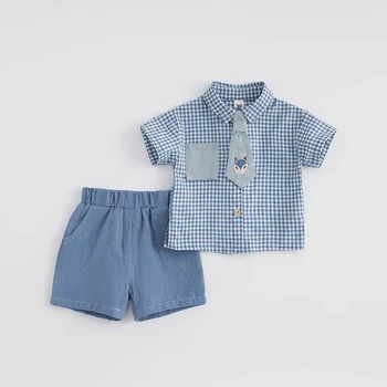 Španski Baby Toddler Kompleti za Malo Fantje, Poletne Obleke, otroške kratke Hlače Dojenček Dekle Obleko Tkanino Oblačila za otroke, Fantje, Oblačila
