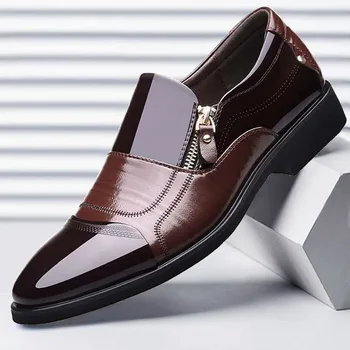 Moda Business Casual Čevlji Moški Lakastega Usnja Visoke Kakovosti Mehko Priložnostne Dihanje Mens Obleka, Čevlji Oxford čevlji za moške