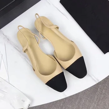 2021 Moda za Ženske Luksuzni Sandali Nizkih Petah Poletne Čevlje, Ženska Pravega Usnja Plitvo Čevlji femals beli sandali, Plus Velikost 35-42