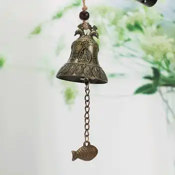 Vintage Zlitine Bell Blagoslov Wind Chime za Srečo Sreča Feng Shui Obrti Doma Avto Pav Retro Visi Soba Dekor