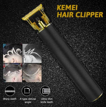 Kemei Striženje Moških Barber Professional Hair Trimmer s Brado Brivnik Za Moške, USB Frizuro, 0 mm Zaključna Stroj, Sušilnik za Rezalnik