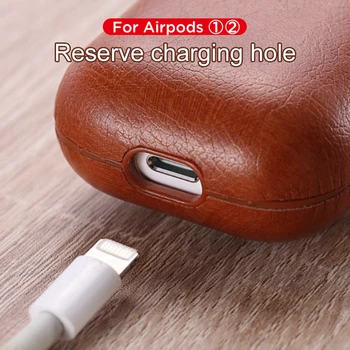Zaščitna Usnjena torbica za Apple Airpods 1 2 Pokrovček Slušalke Primeru Slušalke Primerih Zaščitnih za Apple Airpods 2 1 Pokrov
