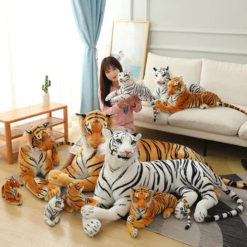 30-90 CM Simulacije Tiger Plišastih Lutka v Realnem Življenju White Tiger, Polnjene Živali, Igrače Mehko Blazino Za Otroke Rojstni dan, Božič, Darila