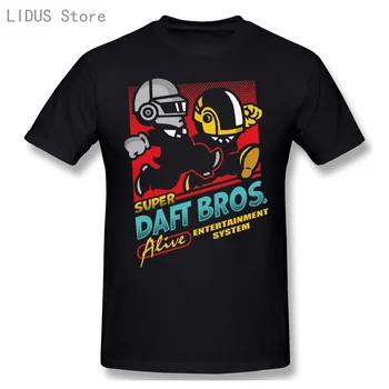 Božič Daft Bros Daft Punk T Shirt Za Moške Meri Kratkimi Rokavi TShirt Težka Bombaž Posadke T-Shirt Tee Vrhovi
