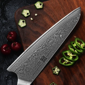 FANGZUO za 8,5 palca Kuhar Noži Visoko vsebnostjo Ogljika VG10 Japonski 67layer Damask Kuhinjski Nož iz Nerjavečega Jekla Nož Gyuto Palisander Ročaj
