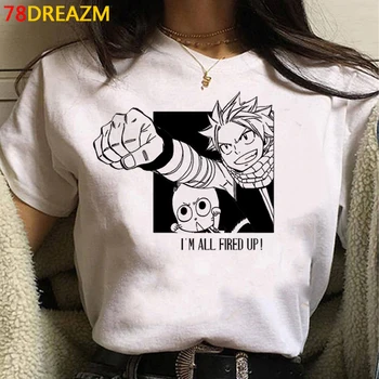 Fairy Tail majica s kratkimi rokavi ženske letnik ulzzang tumblr estetske t shirt poletnih vrh harajuku kawaii