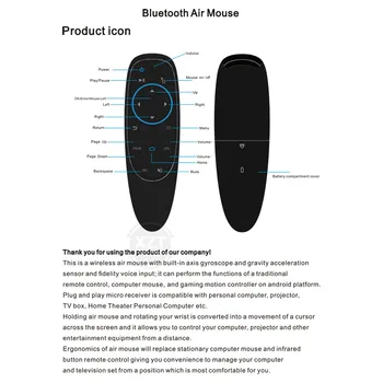 Bluetooth 5.0 Air Miška, IR Učenje Žiroskop BT5.0 Brezžični Infrardeči Daljinski upravljalnik G10BTS Za Xiaomi Mi Polje S Android TV Box