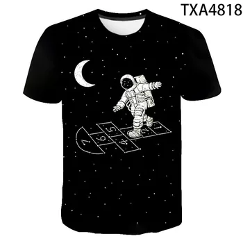 2021 Priložnostne 3D Majica s kratkimi rokavi Moški Ženske Otroci Prostora Astronavt Planet Raziskovanje Digital Print Kozmonavt T-shirt Kul Fant Dekle Vrhovi Tees