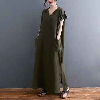 Kratek rokav bombaž perilo vintage obleke za ženske priložnostne svoboden dolgo ženska poletna obleka elegantna oblačila 2021 sundress