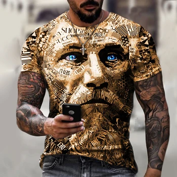 2021 Novo 3D Lion T-shirt za Moške Živali T-shirt Kul 3D-Slog Vzorec 3DT Majica Poletje Trend Kratek Rokav