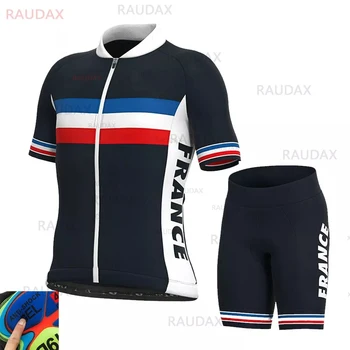 Kolesarski Dres Komplet Maillot Francija 2021 Moški Kolesarjenje Oblačila Kratek Rokav Poletje Triatlon Kolo Nositi Roupa Ciclismo Masculino