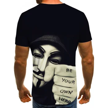 2021 najnovejše V besedo Vendetta T-shirt 3D tiskanje kratka sleeved majico grozo masko moda Harajuku hip-hop moška T-shirt Moda