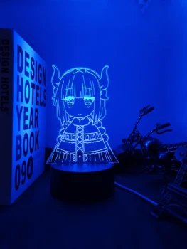 Led Nočna Lučka Miss Kobayashi je Zmaj Devica 3d Lučka Anime za Soba Dekor Nočna Otrok Otrok Darilo za Rojstni dan Kanna Kamui Svetlobe
