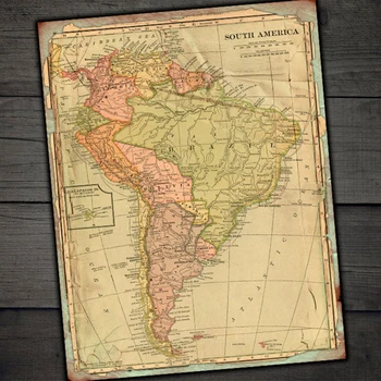 4Sheets Potovanja Zemljevidu Junk List Varnostno Materiala Dekorativni Papir Velikosti Stari Zemljevid Ozadju Papirja