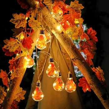 LED Globalno Žarnice Niz Božično Pravljico Maple Leaf Krog Luči, Spalnica, Dnevna Soba, Vrt svate, Dekoracijo
