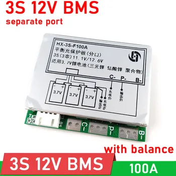 3S 100A BMS 12V 18650 Li-ionska litij baterija protection board z bilanco za 11.1 Proti 12,6 V lipo baterije mobilni paket 3,7 v x3