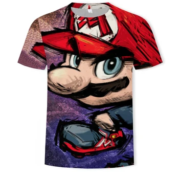 Poletje modni T-shirt hip-hop Super Mario 3D tiskanje moške O-vratu kratki rokavi T-shirt priložnostne nekaj majica polni velikosti oblačil