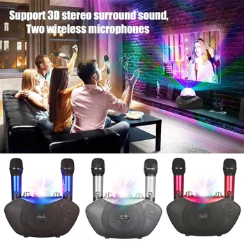 Y-8 Bluetooth Karaoke Mikrofon Zvočnik Brezžični Družino KTV Pralni Zunanji Stereo MIKROFON Z LED Bliskavica Stranka Mikrofon