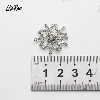 LKeRan 25 mm Kristalno Snežinka Gumbi 10pcs/veliko Sijoče Nosorogovo Okraskov Broška Gumb DIY Okrasni Dodatki