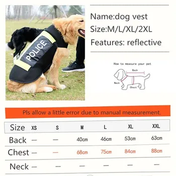Odsevni Pes Plašč Oblačila Big Dog Policija Varnost Shrani Življenje Hišnih Telovnik, Suknjič za Pes Buldog Zlati Prinašalec Labrador Oblačila