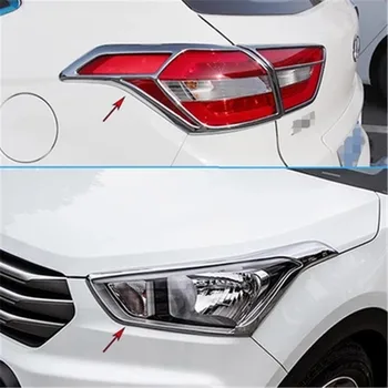 Za Hyundai Creta ix25 2016 ABS Chrome Žarometi/Rearlights kritje Spredaj+Zadaj smerniki Žarnice Kritje trim