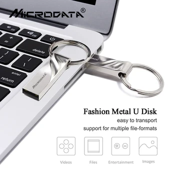 Kovinski ključnih verige Pen drive Kovinski USB Flash Drive Realno 128GB 32GB 64GB 8GB 16GB 4GB micro memory stick u disk pendrive