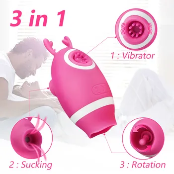 Sesanju Vibrator Za Klitoris Bedak Klitoris Stimulator 3 V 1 Sex Igrače Za Ženske Nastavek Massager Sesanju Blowjob Odrasle Sex Shop