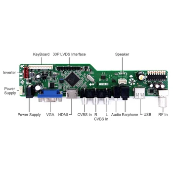 Latumab Voznik Odbor za LP140WH2-TLL1 / LP140WH2-TLL2 / LP140WH2-TLL4 LCD TV+USB+VGA+HDMI je Združljiv 1366×768 Controller Board
