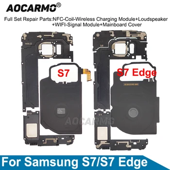 Aocarmo 1Set Za Samsung Galaxy S7 Rob Brezžično Polnjenje Tuljavo NFC Modul Zvočnik Signal Antene Flex Kabel Nadomestni Del