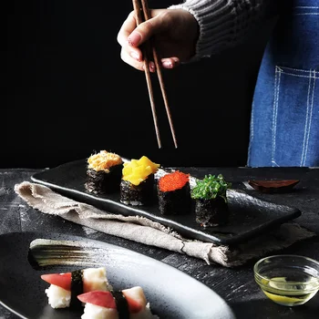 Japonski ribe plošče za restavracije, zahodno pravokotne keramične plošče za domačo uporabo in ovalne sadje plošče