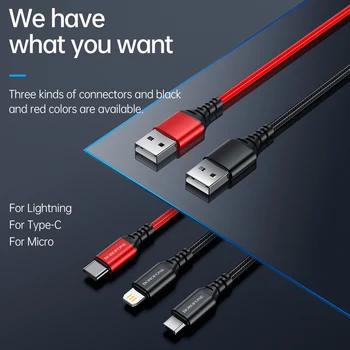 BOROFONE Micro USB Kabel 3A Hitro Polnjenje USB Tip C Kabel za Samsung poco x3 pro USB Polnilnik Podatkovni Kabel Za iPhone 12 11 Pro