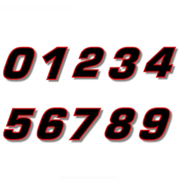 Black (Rdeča Outline) Kvadratni Sprednji Rase Število Dirke Številko Nalepke, Vinilne Nalepke, Nalepke za Avto, Motor,15*15 cm