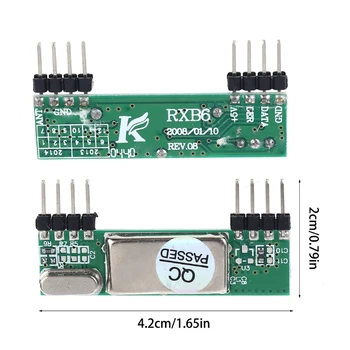 RXB6 433Mhz Superheterodyne Brezžični Sprejemnik Modul + AK-FST Majhne Oddajne Superheterodyne Modul
