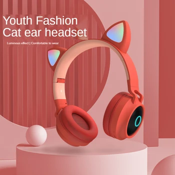 Žareče Slušalke Bluetooth Slušalke Luštna Mačka Ušesa Brezžična tehnologija Bluetooth Music E-racing Slušalke