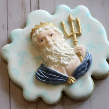 King Neptune Bankrot Silikonsko Plesni Cupcake Pokrivalo Sladkarije Gline Čokolada Gumpaste Plesni Fondat Torta Dekoraterstvo Orodja