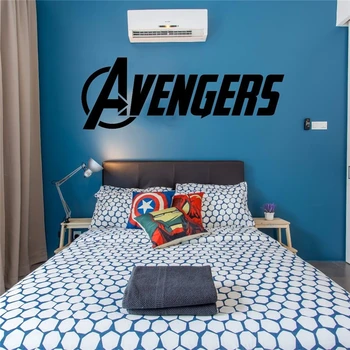 Avengers Logotip Marvel Umetnosti Stenske Nalepke, Nalepke Doma Dekoracijo Art Deco Otrok Vzglavja Vinil, ki živijo Izmenljive Stenske Nalepke