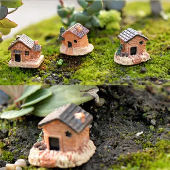 3Pcs DIY Mikro pravljice vrt figurice kawaii lesa odbor hiša miniature/terarija lutka hiša dekor/succulents okraski naključno