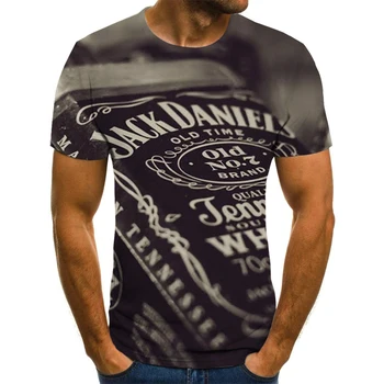 Novost vzorec pivo moška T-shirt poletje moda vrh 3D krog vratu kratka sleeved punk športna majica T-shirt