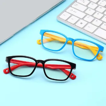 Vintage Otroci Modra Svetloba Očala Anti-modra Optičnih Očal Okvir Soft Fantje Dekleta Računalnik Očala z UV Zaščito Otrok Očala