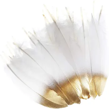 10Pcs/veliko zlato gosjim perjem DIY perje za plovila poročno Dekoracijo needlework klobuk pribor Stranka plumas gradivo 15-20 cm